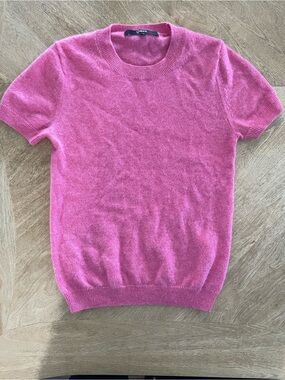 Quince Short Sleeve Cashmere Sweater - Pink XS 0 2